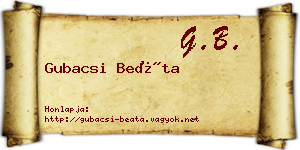 Gubacsi Beáta névjegykártya