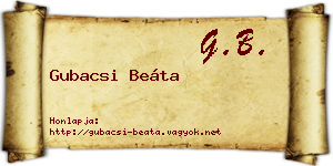 Gubacsi Beáta névjegykártya